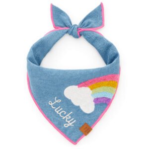 St-Pats-Day-25_Bandana_Rainbow-Applique-Embroidered Rainbow Applique Dog Bandana